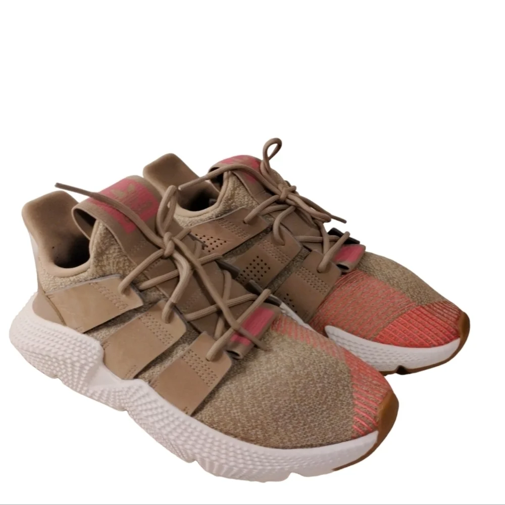 Adidas PROPHERE Athletic‎ Gym Run Men 7 /Women 8.5 Khaki/Pink Chunky Platform